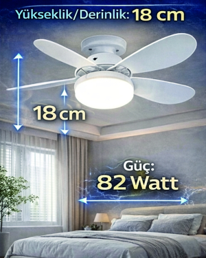 CATA CT-1155 Karayel Fan LED Ampul 82W Kumandalı