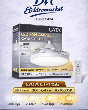 CATA CT-1156 Dolunay Kumandalı Dimlenebilir Fan LED Ampul