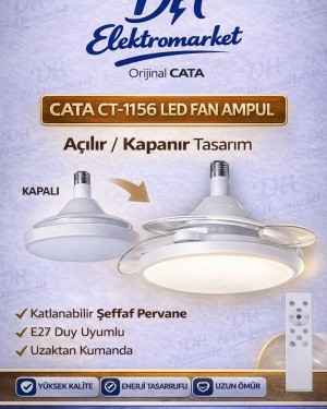 CATA CT-1156 Dolunay Kumandalı Dimlenebilir Fan LED Ampul