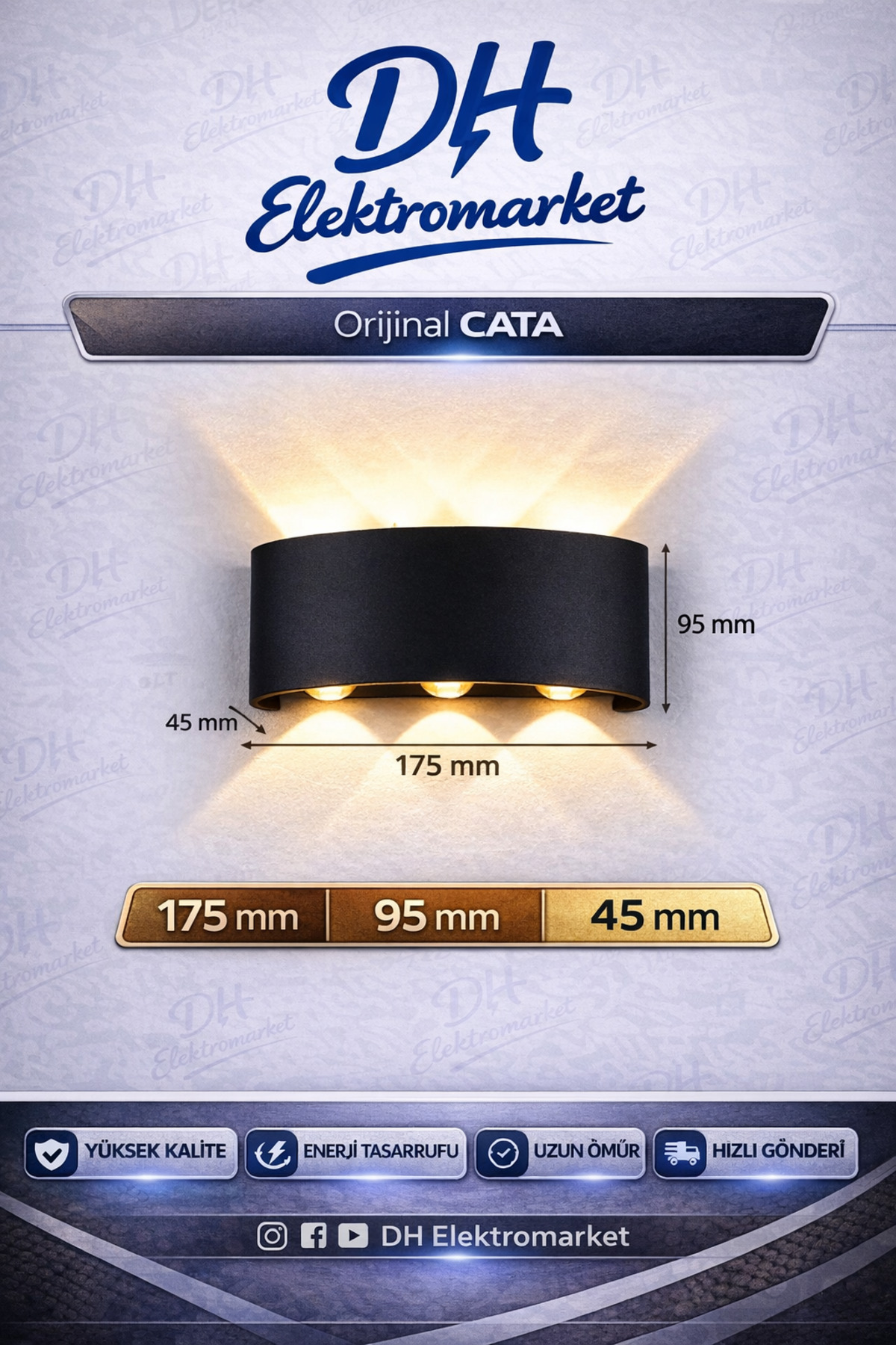 CATA CT-8011 HAİTİ 10W LED Dış Mekan Aplik (Gün Işığı)