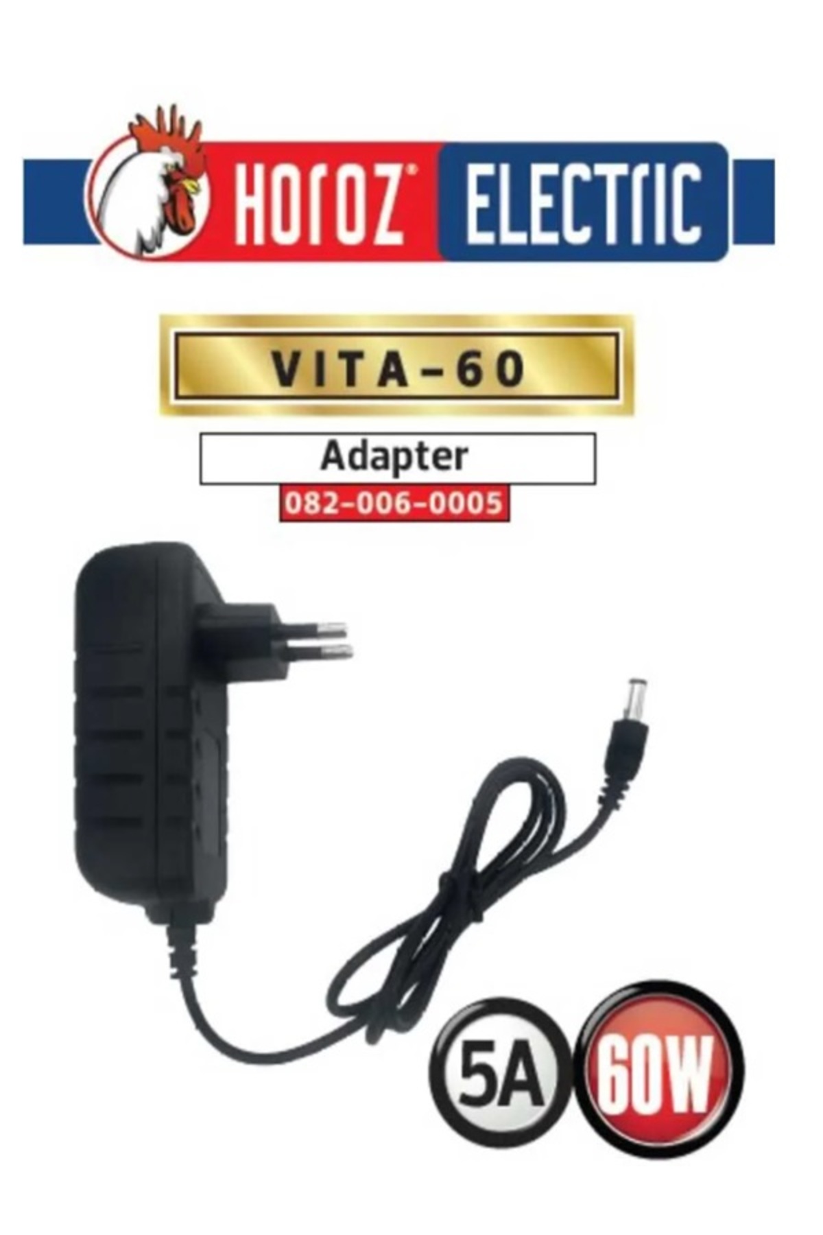 HRZ-082-006-0005 Vita-60 60W 100-240V/12V 5A Adaptör